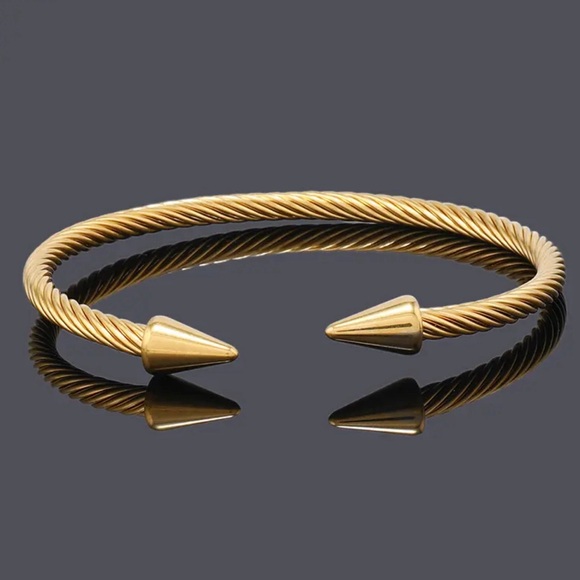 Jewelry - Elegant Gold-Toned Cable Cuff Bracelet